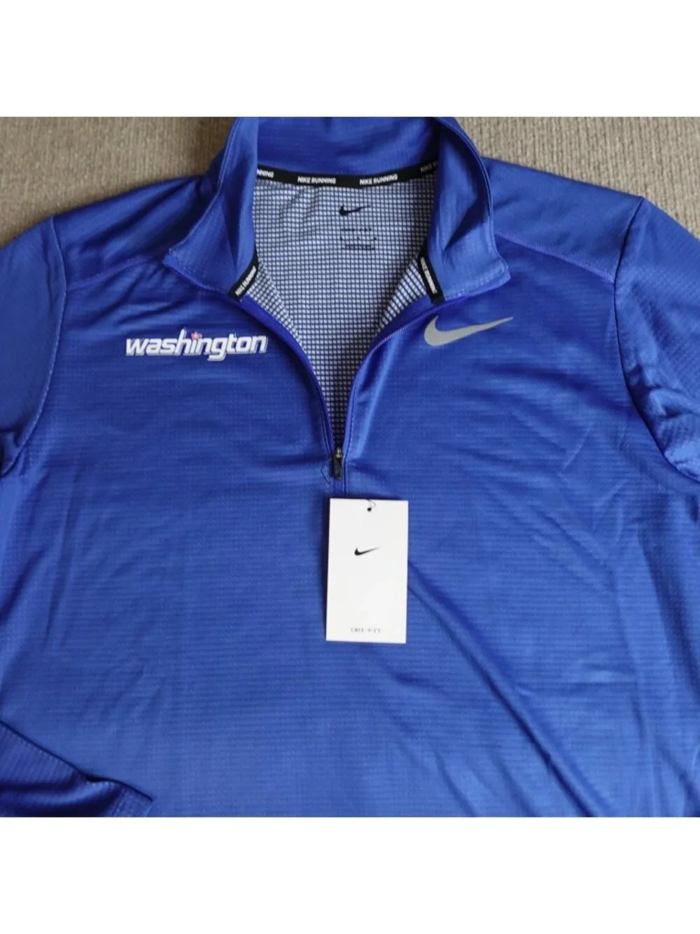 Nike Mens Shirt Medium Blue 1/4 Zip Running Washington Element NEW BV4755-453